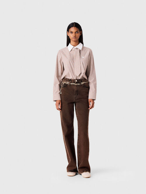 Bootcut jeans with chain - Brown - View 1