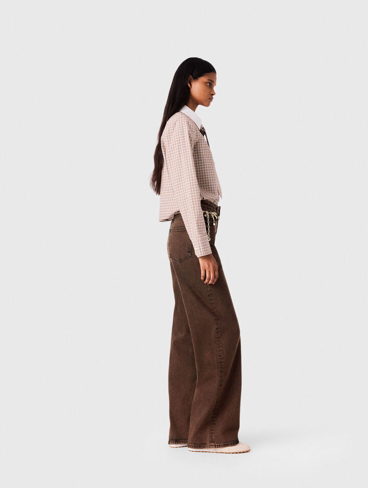 Bootcut jeans with chain - Brown - View 2