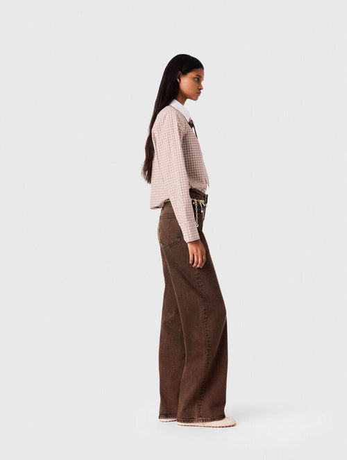 Bootcut jeans with chain - Brown - View 2