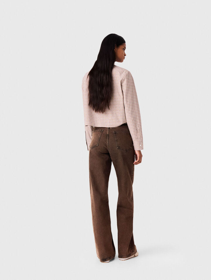 Bootcut jeans with chain - Brown - View 3
