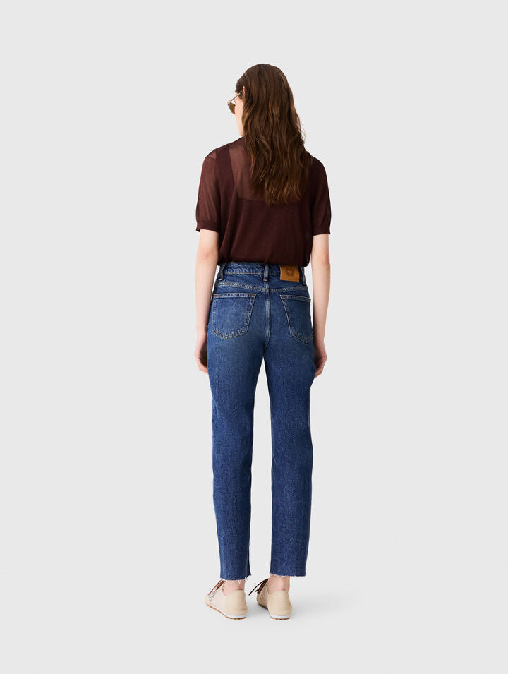 Skinny jeans with brooch - Blue - View 2