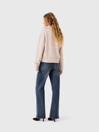 Wide-leg rhinestone jeans - Blue - View 3