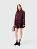 Short rhinestone cotton skirt - Burgundy - View 1