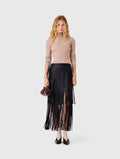 Fringed faux leather skirt - Black - View 1