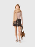 Short checked skirt - Brown - View 1