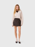 Short wool skirt - Dark brown - View 1