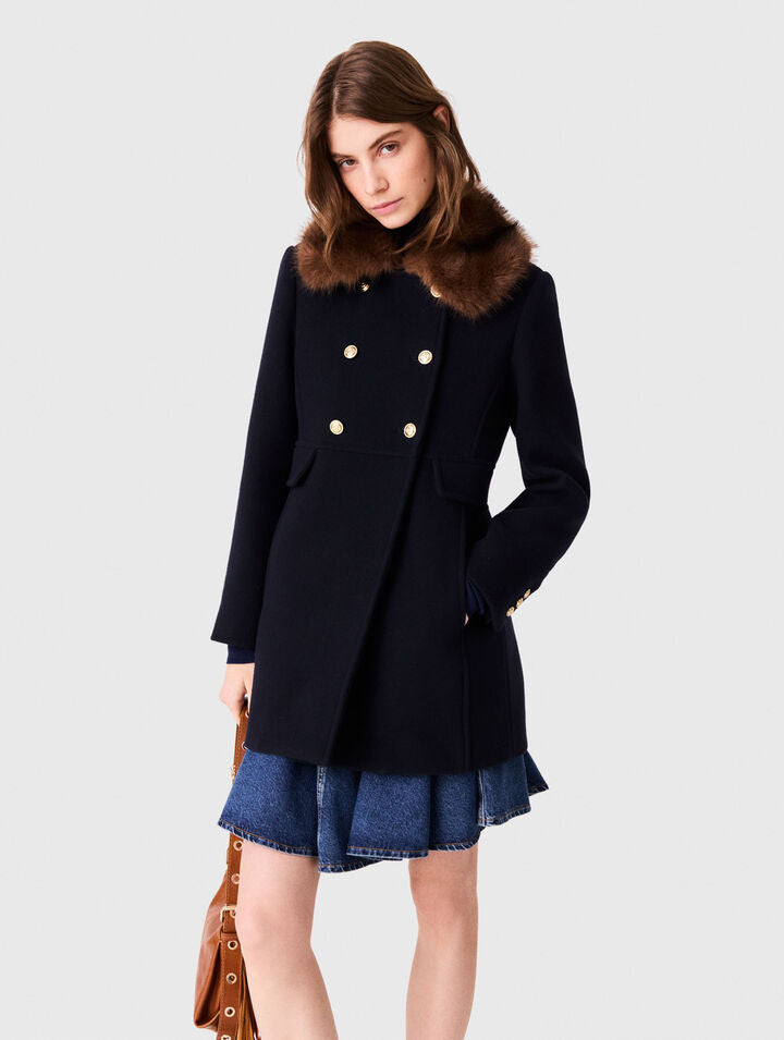 Wool blend coat - Navy - View 4