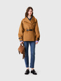 Belted mid-length wool coat - Camel - View 1
