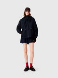 Mid-length quilted parka - Navy - View 1
