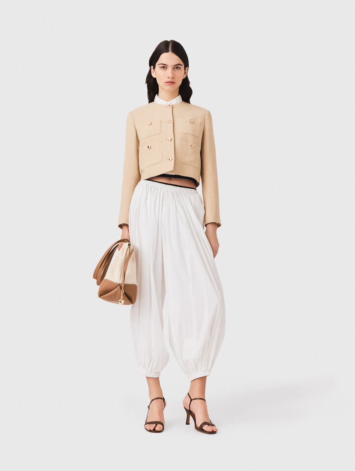 Harem cotton trousers - White - View 1