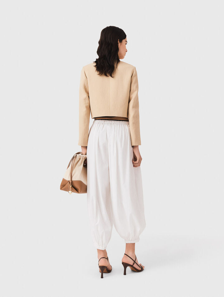 Harem cotton trousers - White - View 2
