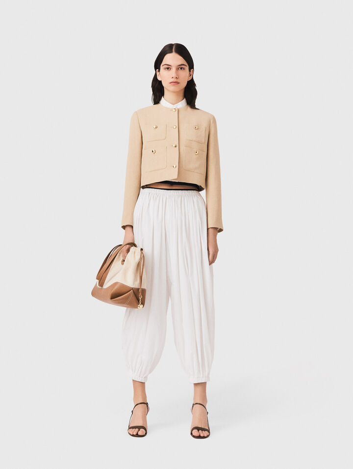 Harem cotton trousers - White - View 3