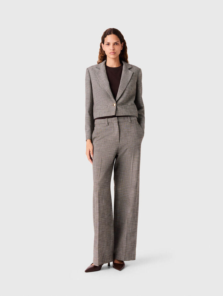 Checked suit trousers - Brown - View 1