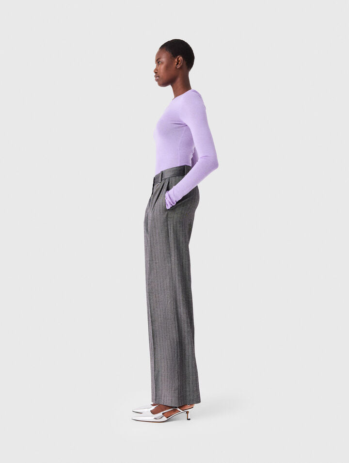 Second-skin round neck jumper - Parma Violet - View 2