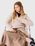 Zip-neck cashmere jumper - Beige - View 4