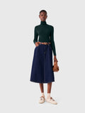 Second-skin high-neck jumper - Bottle Green - View 1
