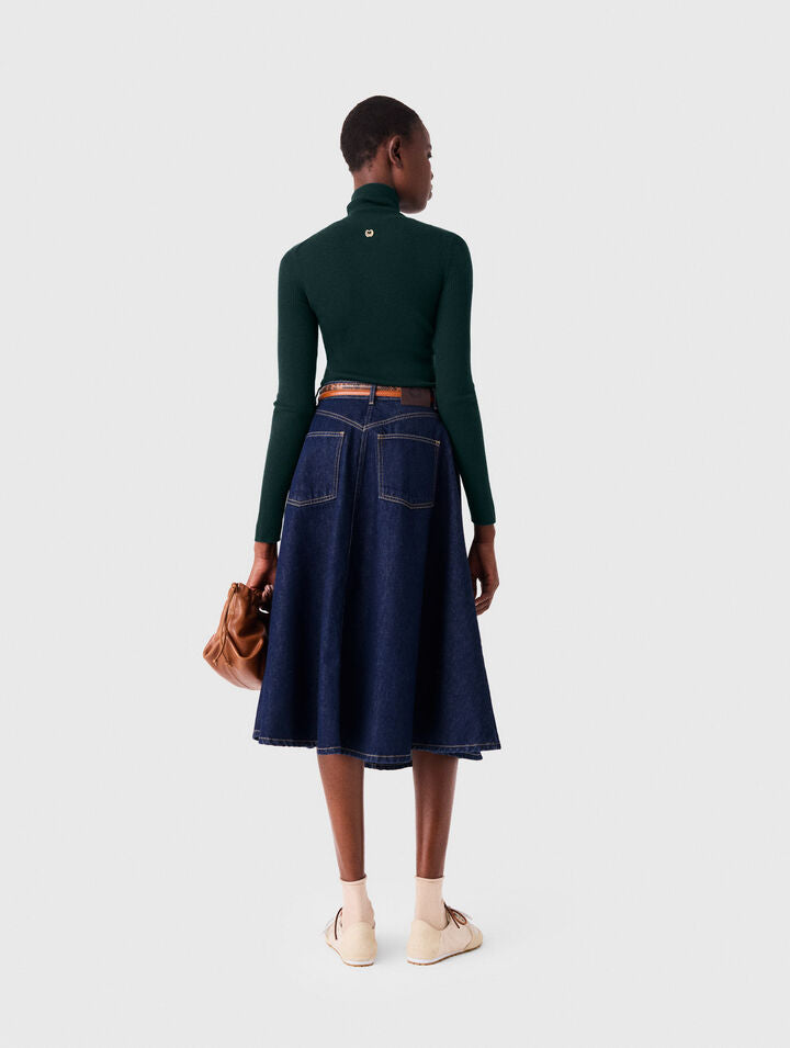 Second-skin high-neck jumper - Bottle Green - View 2