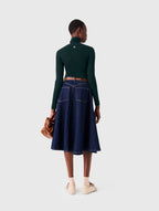 Second-skin high-neck jumper - Bottle Green - View 2