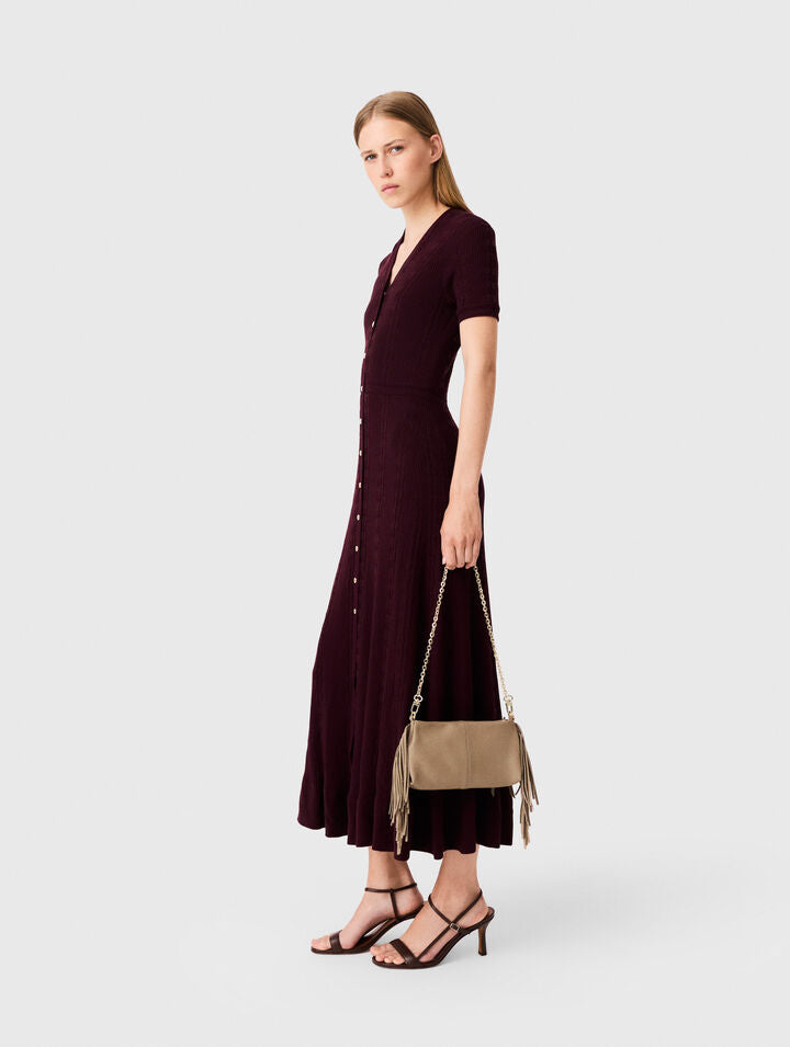 Knit maxi dress - Burgundy - View 2