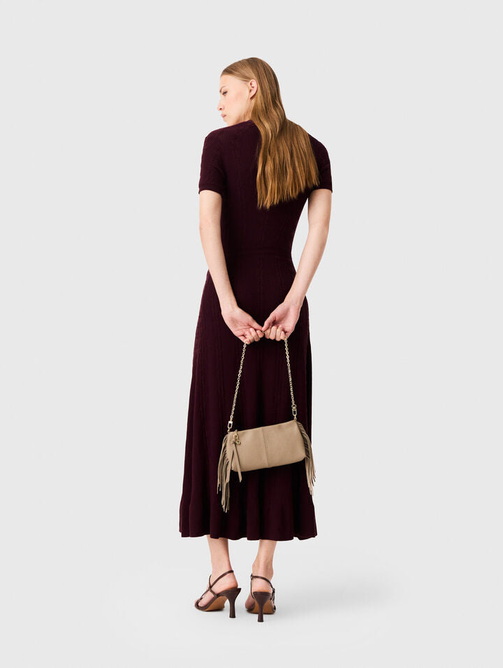 Knit maxi dress - Burgundy - View 3