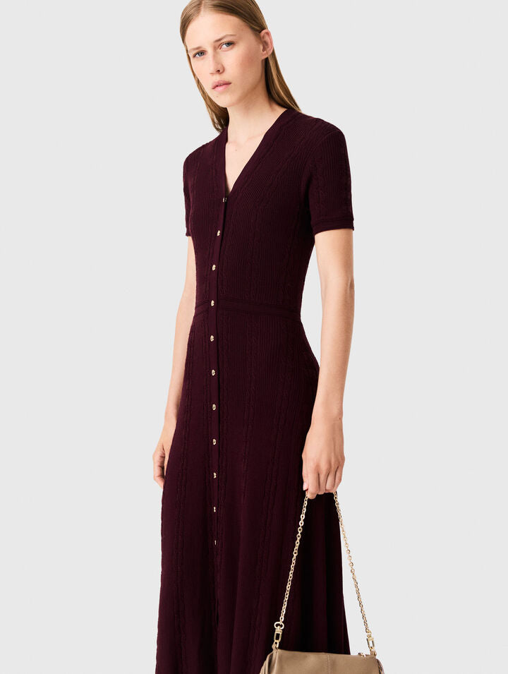 Knit maxi dress - Burgundy - View 4