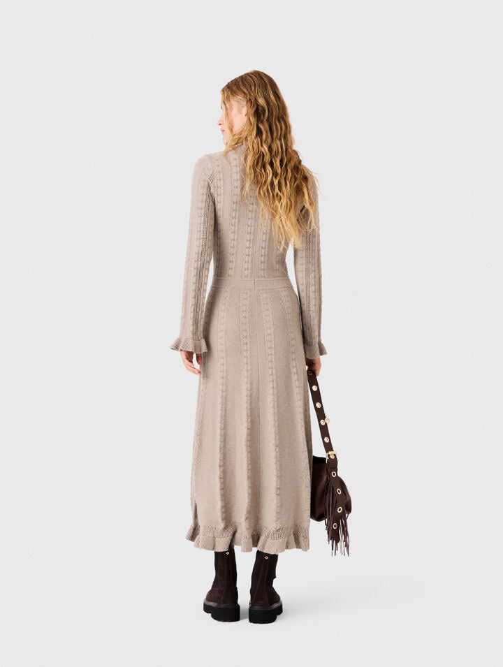 Textured knit maxi dress - Beige - View 2