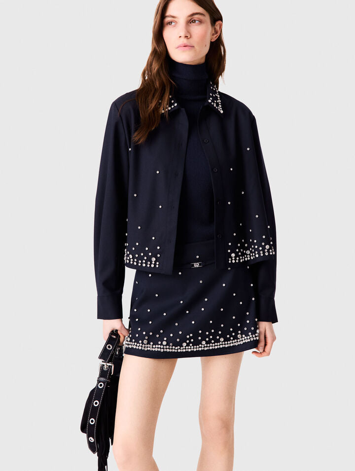 Rhinestone layered skort - Navy - View 4