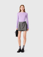 Rhinestone tailored skort - Grey - View 1