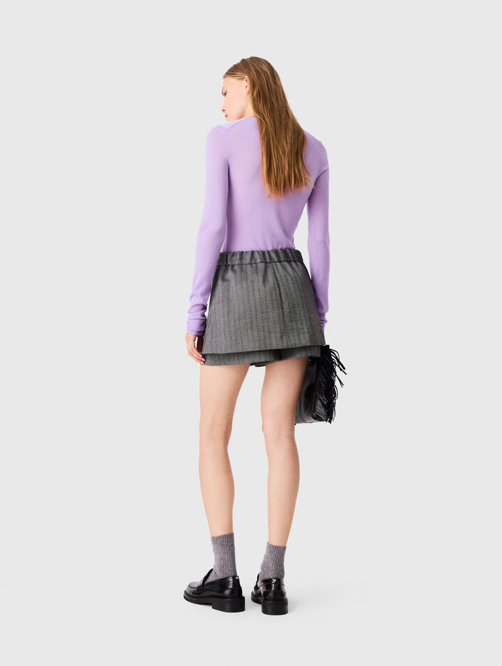 Rhinestone tailored skort - Grey - View 2