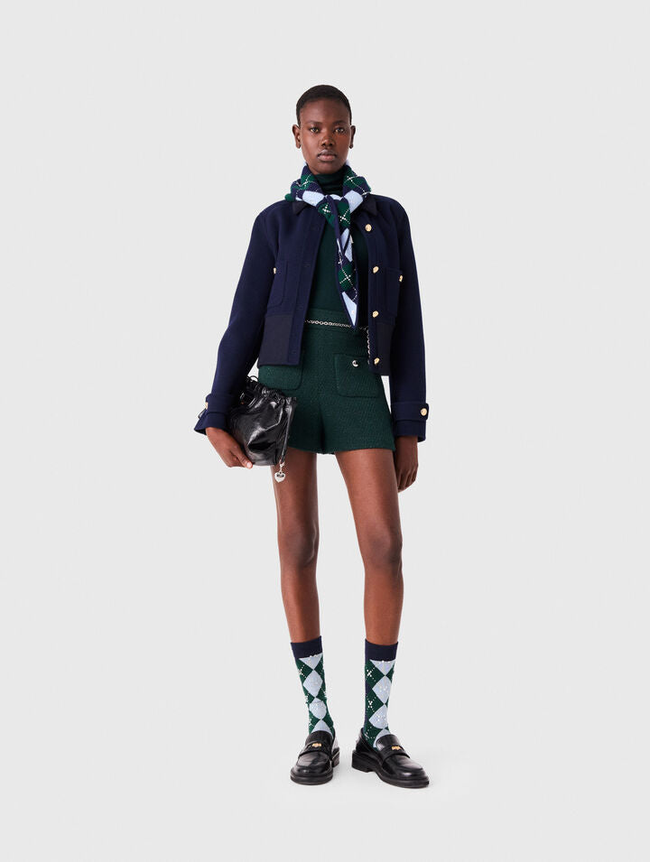 Tweed shorts - Bottle Green - View 1