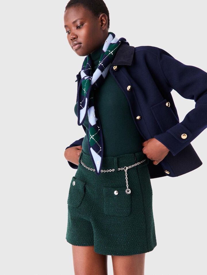 Tweed shorts - Bottle Green - View 4