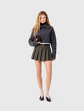 Pleated skirt-effect shorts - Khaki - View 1