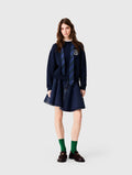 Sweatshirt with poplin details - Navy - View 1
