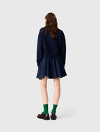 Sweatshirt with poplin details - Navy - View 2