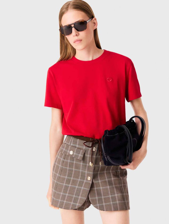 T-shirt with embroidered logo - Red - View 3