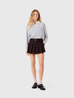 Embroidered polo collar T-shirt - Light Grey - View 1
