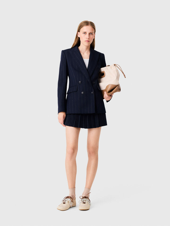 Double-breasted suit jacket - Navy - View 1