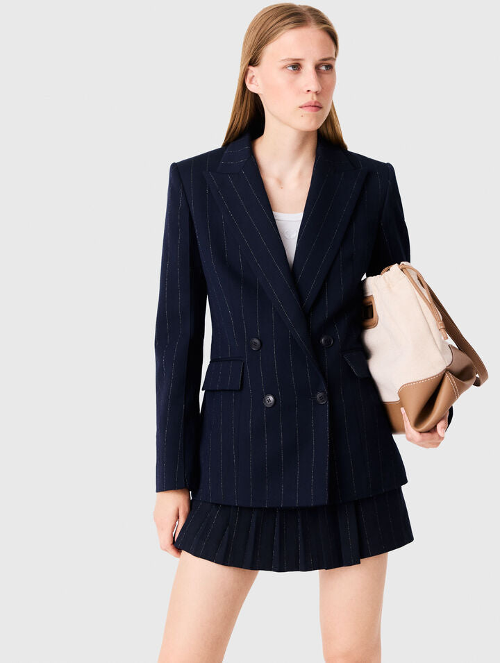 Double-breasted suit jacket - Navy - View 3