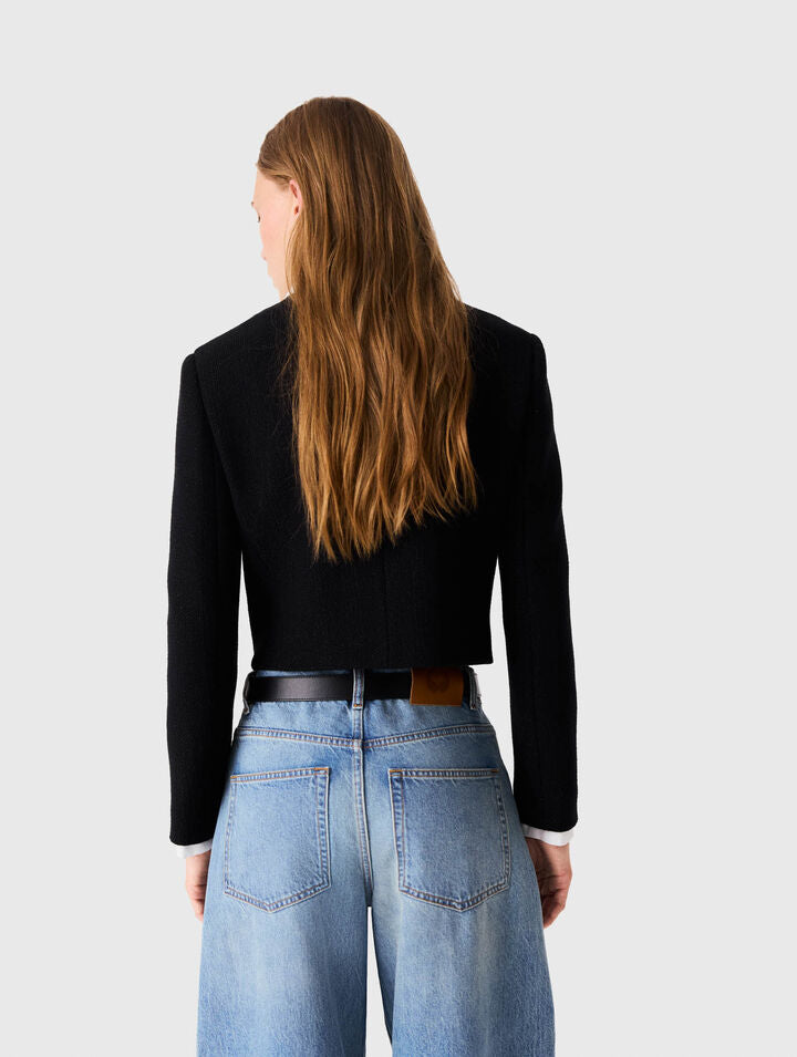 Short tweed jacket - Black - View 3