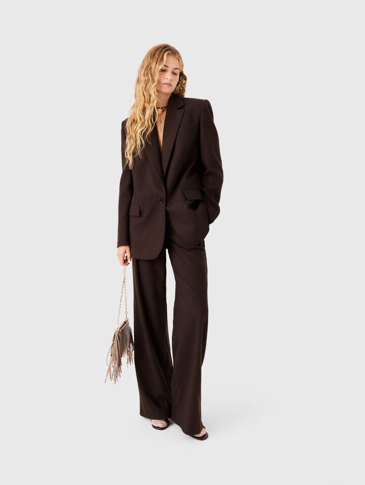 Rhinestone suit jacket - Brown - View 3