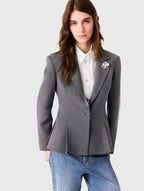 Short slim-fit suit jacket - Grey - View 4