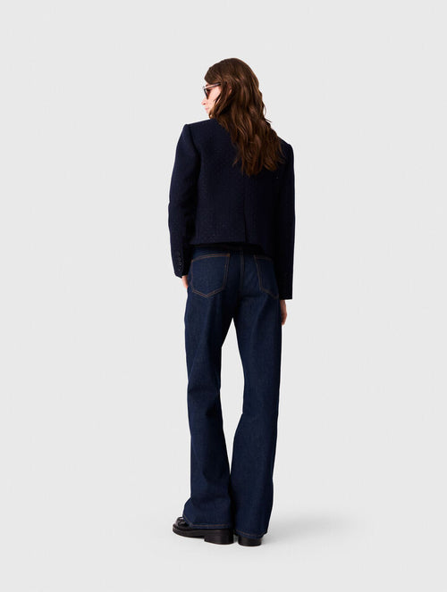 Cropped suit jacket - Navy - View 2