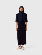 Short wool jacket - Navy - View 1
