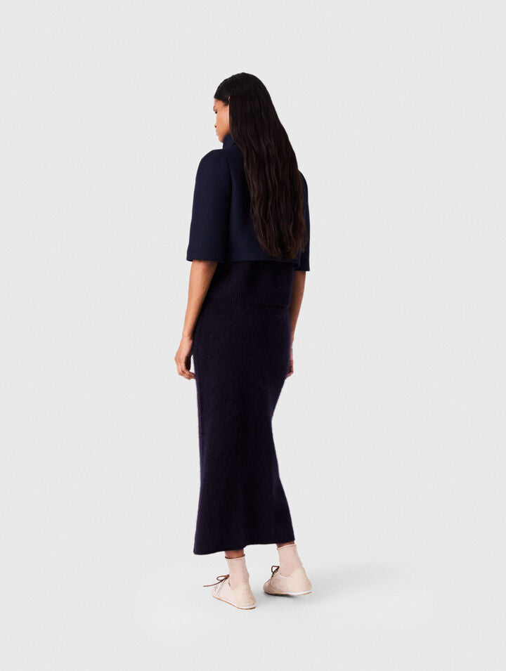 Short wool jacket - Navy - View 2